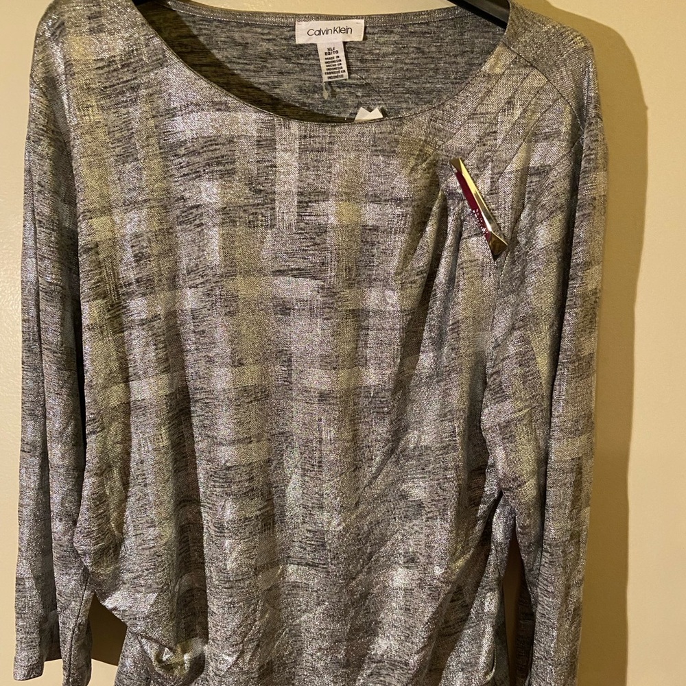 Calvin Klein Shimmering Silver Top